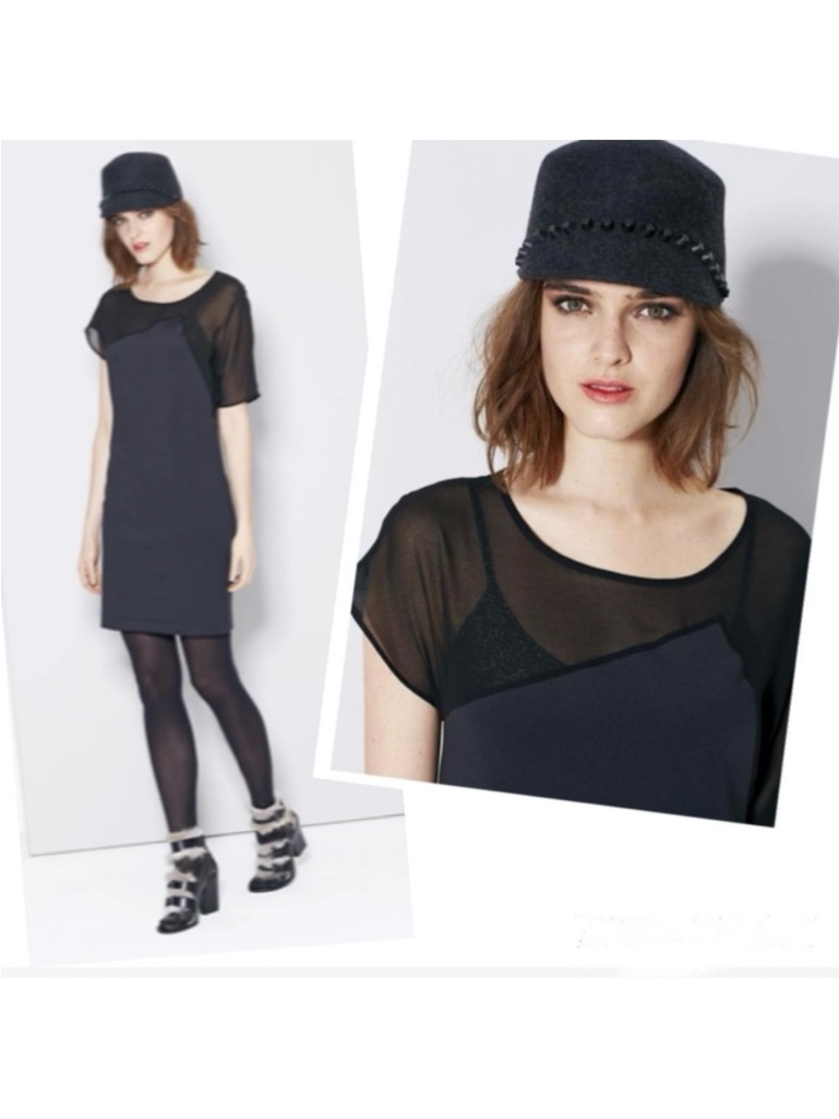 Cop.Copine Estrella Dress Shift Sheer Career Academia Minimalist Designer Eu 40